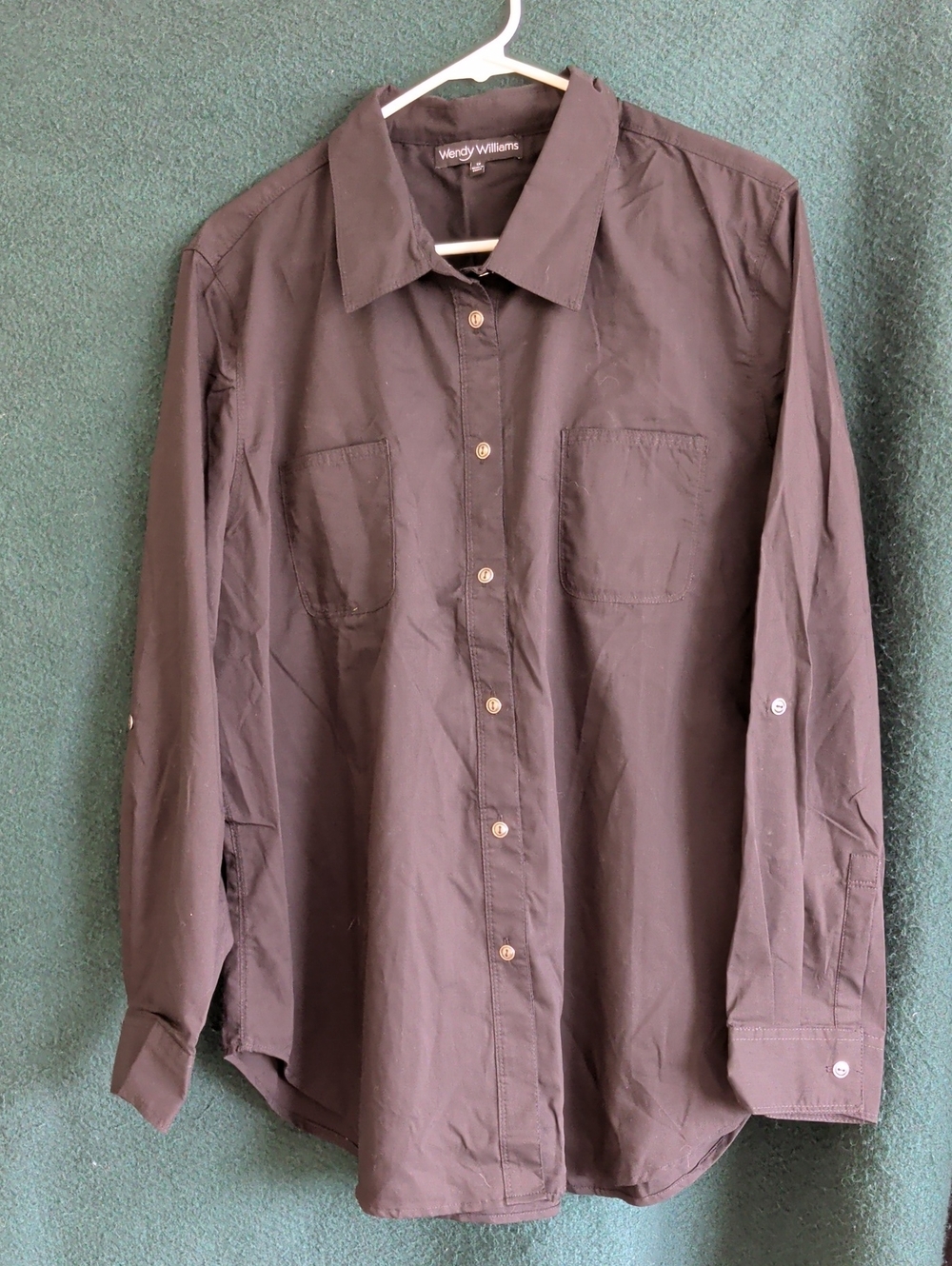 Wendy Williams Classic Button-Up Shirt in Black